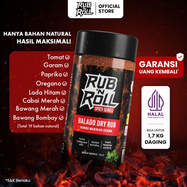 Balado Dry Rub (Bumbu Balado Untuk Marinasi) Rub N Roll - EBC Main