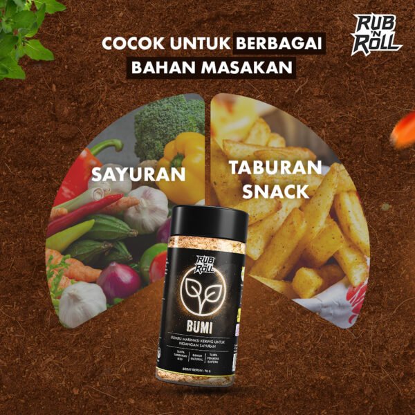 Earth Element Dry Rub for Vegetables (Bumbu Marinasi Elemen Bumi untuk Sayuran) Rub N Roll - EBC Cocok Untuk Berbagai Bahan