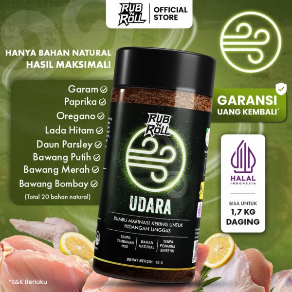 Air Element Dry Rub for Poultry & Chicken (Bumbu Marinasi Elemen Udara untuk Ayam & Unggas) Rub N Roll - EBC Main