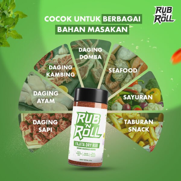 Fajita Dry Rub (Bumbu Fajita Untuk Marinasi) Rub N Roll - EBC Cocok Untuk Berbagai Bahan