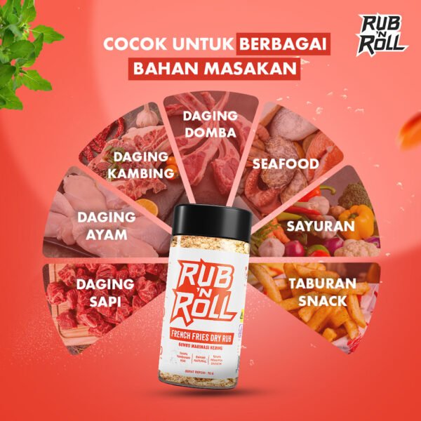French Fries Dry Rub (Bumbu Kentang Goreng Untuk Marinasi) Rub N Roll - EBC Cocok Untuk Berbagai Bahan