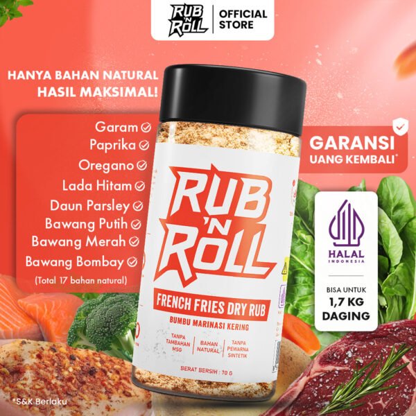 French Fries Dry Rub (Bumbu Kentang Goreng Untuk Marinasi) Rub N Roll - EBC Main