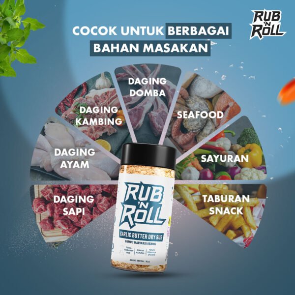 Garlic Butter Dry Rub (Bumbu Garlic Butter Untuk Marinasi) Rub N Roll - EBC Cocok Untuk Berbagai Bahan