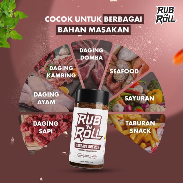 Sausage Dry Rub (Bumbu Sosis Untuk Marinasi) Rub N Roll - EBC Cocok Untuk Berbagai Bahan