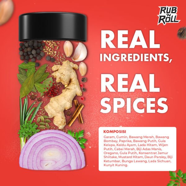 Shaokao Dry Rub (Bumbu Shaokao Untuk Marinasi) Rub N Roll - EBC Komposisi