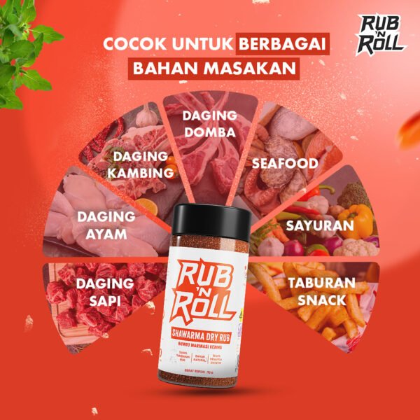 Shawarma Dry Rub (Bumbu Shawarma Untuk Marinasi) Rub N Roll - EBC Cocok Untuk Berbagai Bahan