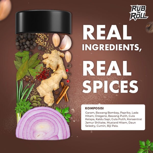 Steakhouse Dry Rub (Bumbu Steakhouse Untuk Marinasi) Rub N Roll - EBC Komposisi