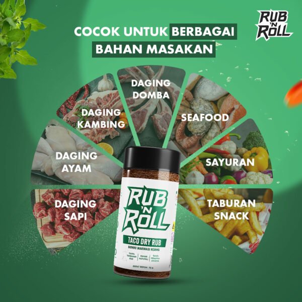 Taco Dry Rub (Bumbu Taco Untuk Marinasi) Rub N Roll - EBC Cocok Untuk Berbagai Bahan
