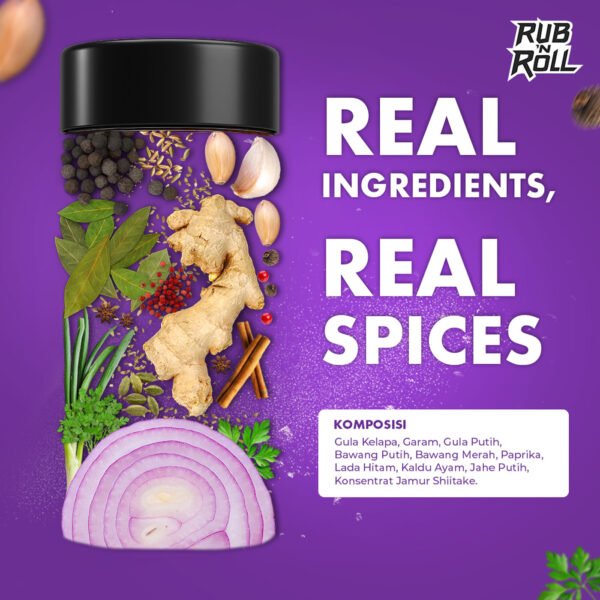 Teriyaki Dry Rub (Bumbu Teriyaki Untuk Marinasi) Rub N Roll - EBC Komposisi