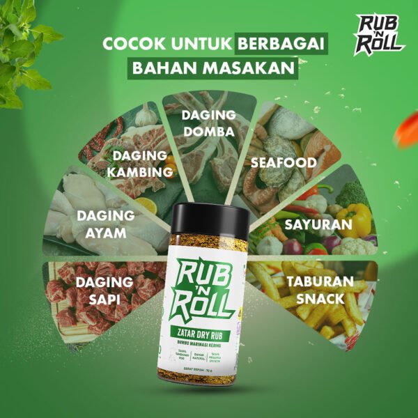 Zatar Dry Rub (Bumbu Zaatar Untuk Marinasi) Rub N Roll - EBC Cocok Untuk Berbagai Bahan